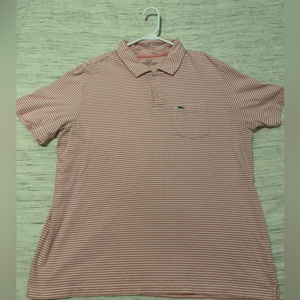 Men’s Vineyard Vines short sleeve polo - Pink - Size Large - Normal wear/use